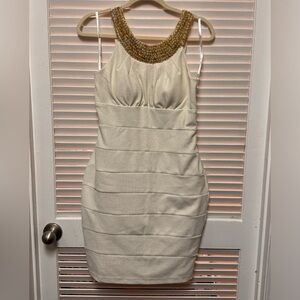 Jackie Jon cream fitted dress size 8